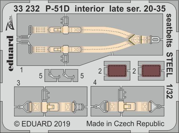 P-51D Mustang - Interior late series 20-35 - Seatbelts STEEL [Tamiya] von Eduard