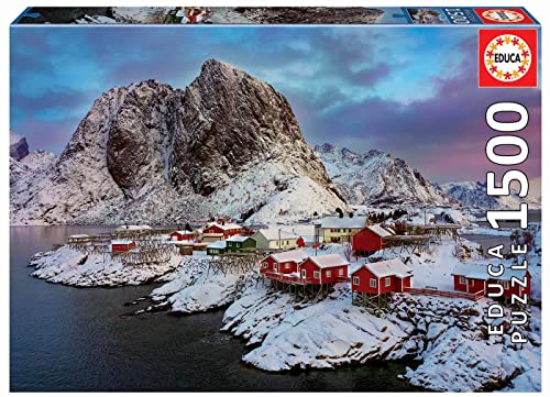 Educa 17976, Lofoten-Inseln, 1500 Teile Puzzle für Erwachsene und Kinder ab 12 Jahren, Norwegen, Landschaft, Naturpuzzle von Educa