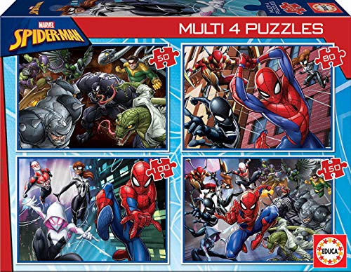 Educa - Multi 4 Puzzles 50-80-100-150 Ultimate Spider-Man, Marvel (18102) von Educa