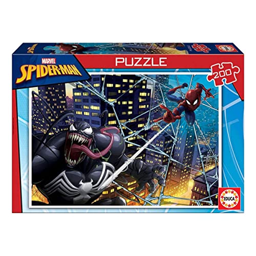 Educa - Puzzle 100 Teile | 2x100 Spider-Man, Marvel. Kinderpuzzle ab 6 Jahren (18100) von Educa