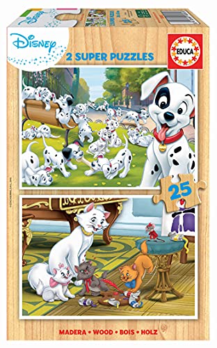 Educa 18082, 101 Dalmatiner & Aristocats, 2x25 Teile Puzzleset für Kinder ab 3 Jahren, Disney Puzzle von Educa