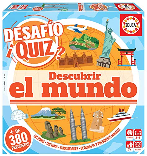 Educa Borrás 18218 Desafio Quiz-Descubrir EL Mundo, Verschieden, One Size von Educa