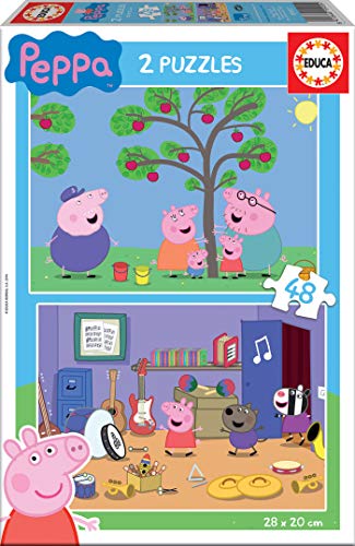 Educa - Peppa Wutz Puzzle für Kinder ab 4 Jahren | Puzzle-Set mit 2x48 Teilen | Puzzle Peppa Pig (15920) von Educa