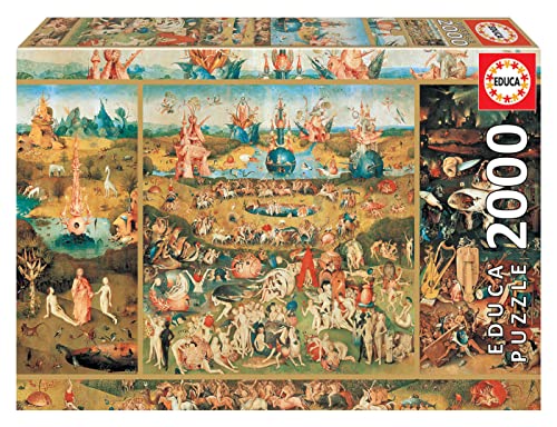 Educa - Puzzle 2000 Teile für Erwachsene | Der Garten der Lüste, 2000 Teile Puzzle für Erwachsene und Kinder ab 14 Jahren, Hieronymus Bosch (18505) von Educa