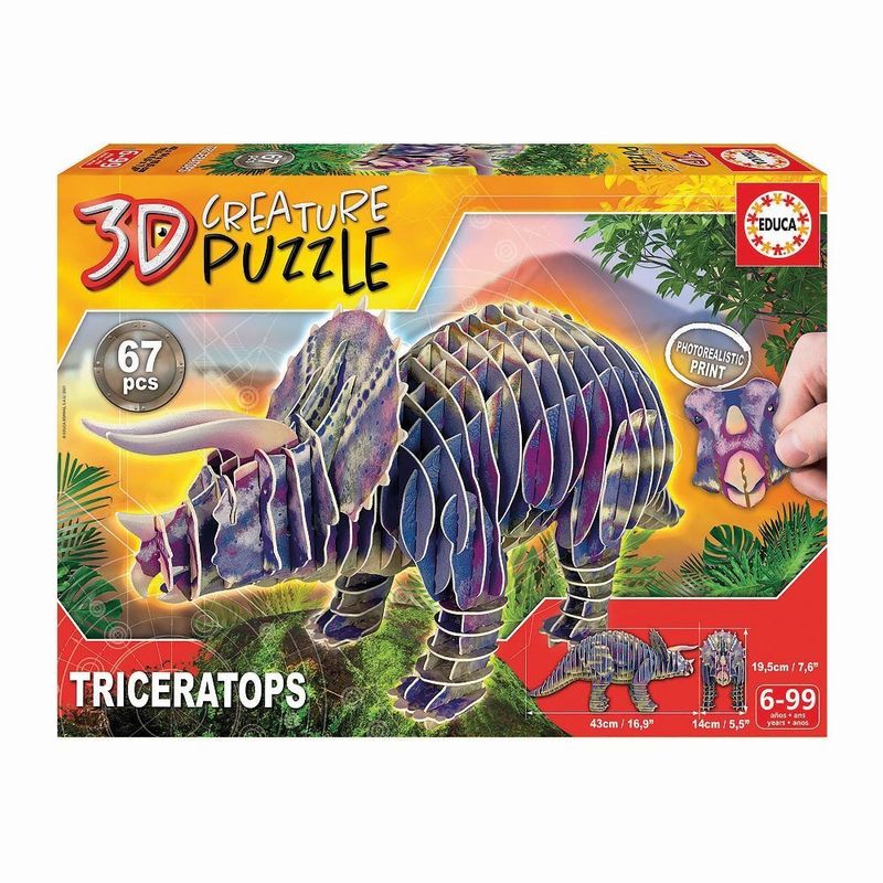 EDUCA - 3D Triceratops 67 Teile Puzzle von Educa