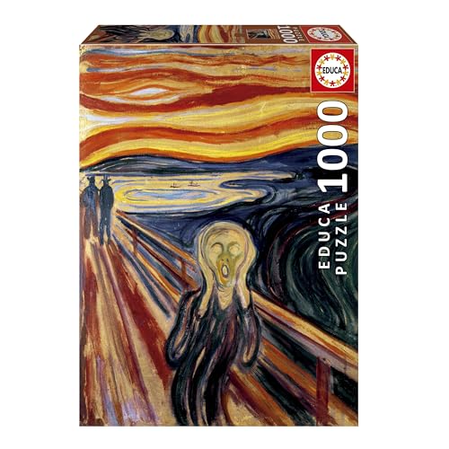 Educa - 1000-teiliges Puzzle für Erwachsene | Der Schrei, Edvard Munch. Inklusive Fix Puzzle-Kleber. Maße: 48 x 68 cm. Ab 14 Jahren (20308) von Educa