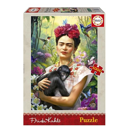 Educa - 1000-teiliges Puzzle für Erwachsene | Frida Kahlo, Garten des Lebens. Inklusive Fix Puzzle-Kleber. Ab 14 Jahren (20176) von Educa
