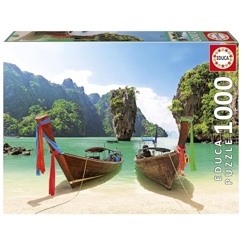 Educa - 1000-teiliges Puzzle für Erwachsene | James-Bond-Insel. Inklusive Fix Puzzle-Kleber. Maße: 68 x 48 cm. Ab 14 Jahren (20283) von Educa