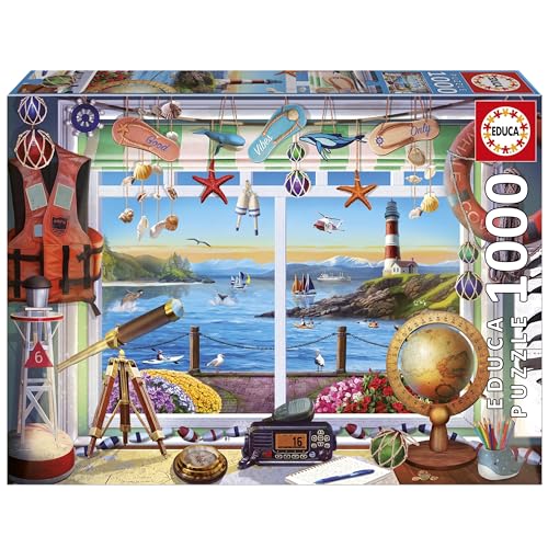 Educa - 1000-teiliges Puzzle für Erwachsene | Leben im Hafen. Inklusive Fix Puzzle-Kleber. Maße: 68 x 48 cm. Ab 14 Jahren (20256) von Educa