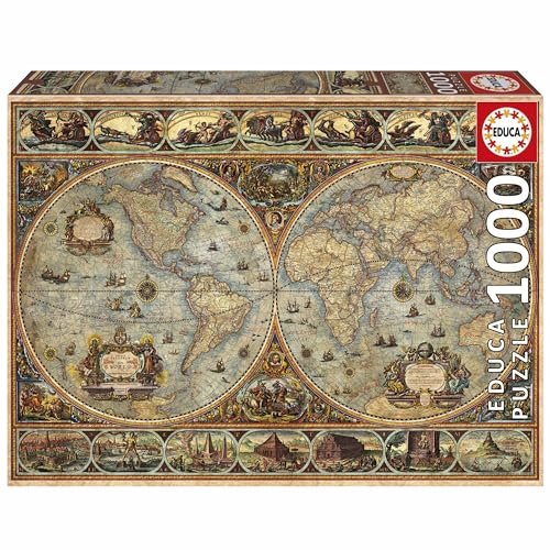 Educa - 1000-teiliges Puzzle für Erwachsene | Orbis Terrarum. Inklusive Fix Puzzle-Kleber. Maße: 68 x 48 cm. Ab 14 Jahren (20173) von Educa