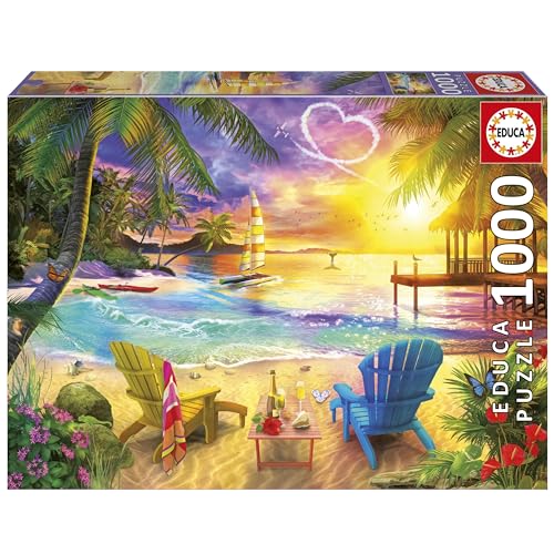 Educa - 1000-teiliges Puzzle für Erwachsene | Strand der Liebe. Inklusive Fix Puzzle-Kleber. Maße: 68 x 48 cm. Ab 14 Jahren (20255) von Educa