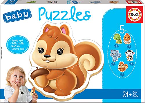 Educa - Tiere, Baby Puzzleset mit 5 Puzzles für Kinder ab 24 Monaten (13473) von Educa