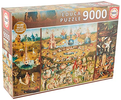 Educa - Garten der Lüste, 9000 Teile Puzzle für Erwachsene und Kinder ab 14 Jahren, Inklusive Ersatzteilservice, Solange der Vorrat reicht. Hieronymus Bosch (14831) von Educa