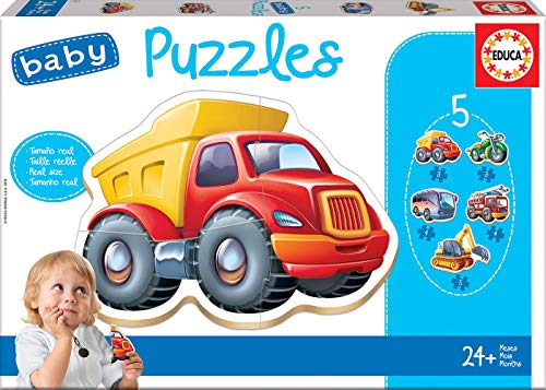 Educa - Fahrzeuge, Baby Puzzleset mit 5 Puzzles für Kinder ab 24 Monaten (14866) von Educa