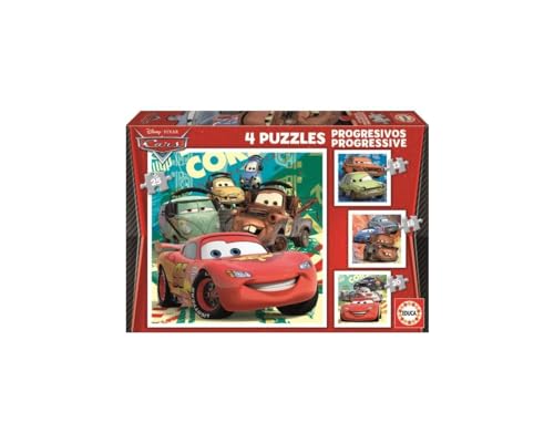 Educa - Cars, 4in1 Kinderpuzzle mit 12, 16, 20 und 25 Teilen, ab 3 Jahren, Disney Pixar (14942) von Educa