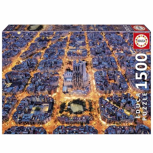 Educa - 1500 Teile Puzzle für Erwachsene | Beispiel von Barcelona. Inklusive Fix Puzzle-Kleber. Maße: 85 x 60 cm. Ab 14 Jahren (20285) von Educa