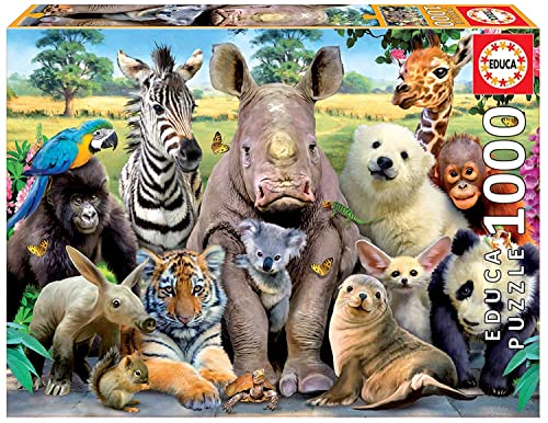 Educa - Puzzle 1000 Teile für Erwachsene | Lustige Zootiere, 1000 Teile Puzzle für Erwachsene und Kinder ab 14 Jahren, Tierpuzzle (15517) von Educa