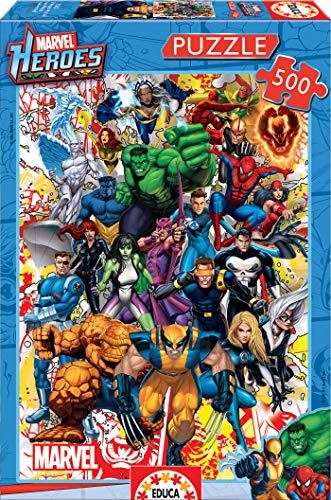 Educa 15560, Marvel Super Heroes, 500 Teile Puzzle für Erwachsene und Kinder ab 10 Jahren, Superhelden von Educa