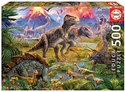 Educa - Puzzle 500 Teile für Erwachsene | Dinosaurier Treffen, 500 Teile Puzzle für Erwachsene und Kinder ab 11 Jahren, Dinos (15969) von Educa