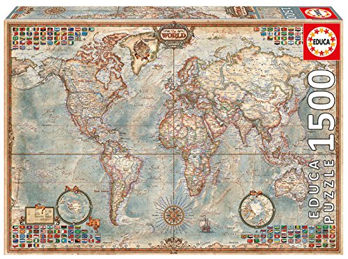 Educa - Puzzle 1500 Teile für Erwachsene | Antike Karte, 1500 Teile Puzzle für Erwachsene und Kinder ab 14 Jahren, Landkarte, Weltkarte (16005) Educa - Puzzle 1500 Teile für Erwachsene | Antike Karte, 1500 Teile Puzzle für Erwachsene und Kinder ab 14 Jahren, Landkarte, Weltkarte (16005) von Educa