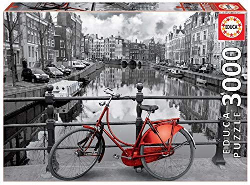 Educa 16018, Fahrrad in Amsterdam, 3000 Teile Puzzle für Erwachsene und Kinder ab 14 Jahren, Niederlande, Fotografie von Educa