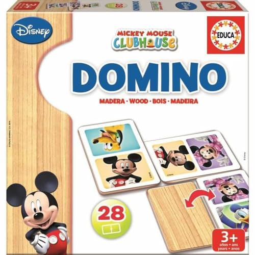 Educa - Lernspiel, Domino, Mickey Minnie, 28 Teile Stück Holz (16037) Educa - Lernspiel, Domino, Mickey Minnie, 28 Teile Stück Holz (16037) von Educa