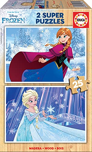 Educa 16801, Die Eiskönigin, 2x25 Teile Puzzle, Anna und ELSA, Holzpuzzle für Kinder ab 3 Jahren Educa 16801, Die Eiskönigin, 2x25 Teile Puzzle, Anna und ELSA, Holzpuzzle für Kinder ab 3 Jahren von Educa