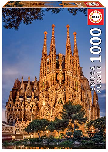 Educa 17097, Sagrada Familia, 1000 Teile Puzzle für Erwachsene und Kinder ab 10 Jahren, World Heritage Series, Barcelona, Spanien, Katalonien von Educa