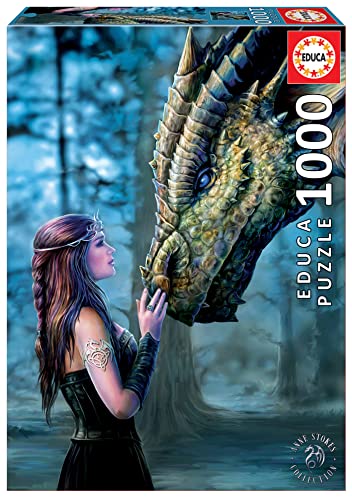 Educa 17099, Drachenflüsterin, 1000 Teile Puzzle für Erwachsene und Kinder ab 10 Jahren, Fantasy, Anne Stokes von Educa