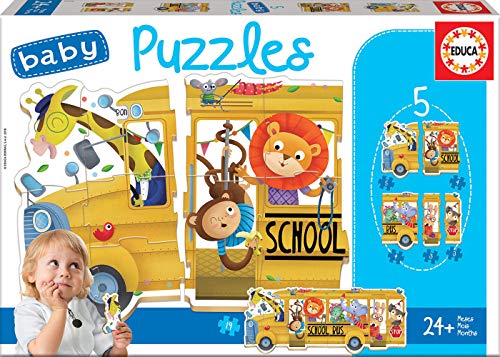 Educa 17575, Tier-Bus 2x2/2x3/4 Teile Baby Puzzle, Giraffe, AFFE, Löwe, Schildkröte, Elefant, Hase, Eule Educa 17575, Tier-Bus 2x2/2x3/4 Teile Baby Puzzle, Giraffe, AFFE, Löwe, Schildkröte, Elefant, Hase, Eule von Educa