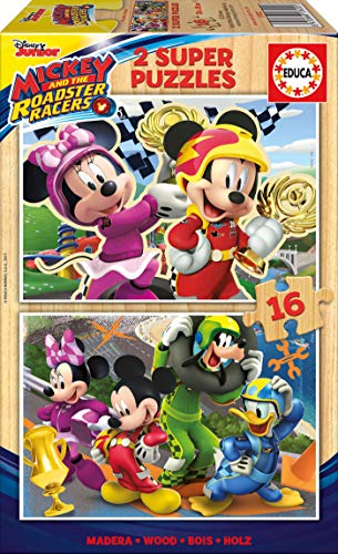 Educa 17622, Mickey, 2x16 Teile Puzzleset für Kinder ab 3 Jahren, Holzpuzzle, Disney Educa 17622, Mickey, 2x16 Teile Puzzleset für Kinder ab 3 Jahren, Holzpuzzle, Disney von Educa