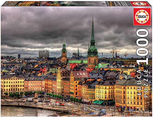 Educa 17664, Sicht auf Stockholm, 1000 Teile Puzzle für Erwachsene und Kinder ab 10 Jahren, Schweden, Skandinavien von Educa