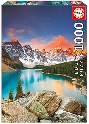 Educa 17739, Moränensee, Lake Moraine, 1000 Teile Puzzle für Erwachsene und Kinder ab 10 Jahren, World Heritage Series, Kanada, Banff-Nationalpark von Educa