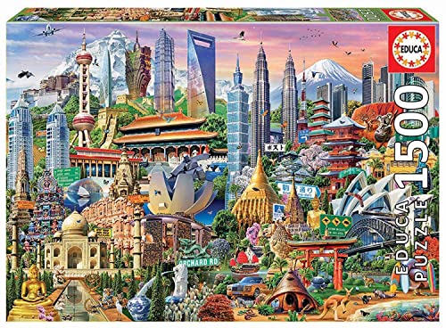 Educa 17979, Wahrzeichen Asiens, 1500 Teile Puzzle für Erwachsene und Kinder ab 12 Jahren, Reisen, Sehenswürdigkeiten Educa 17979, Wahrzeichen Asiens, 1500 Teile Puzzle für Erwachsene und Kinder ab 12 Jahren, Reisen, Sehenswürdigkeiten von Educa