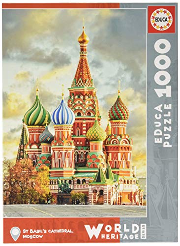 Educa 17998, Basilius Kathedrale, 1000 Teile Puzzle für Erwachsene und Kinder ab 10 Jahren, World Heritage Series, Moskau, Russland von Educa