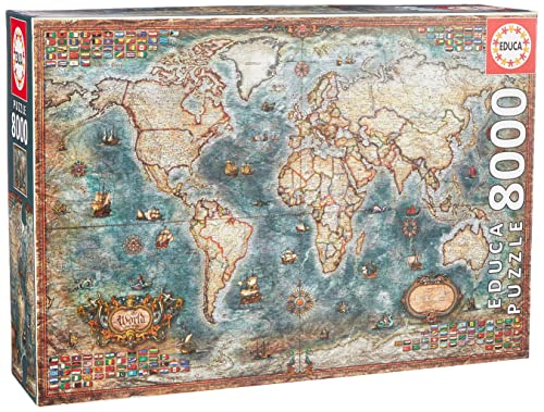 Educa - Puzzle 8000 Teile für Erwachsene | Antike Weltkarte, 8000 Teile Puzzle für Erwachsene und Kinder ab 14 Jahren, Inklusive Ersatzteilservice, Solange der Vorrat reicht. Landkarte (18017) Educa - Puzzle 8000 Teile für Erwachsene | Antike Weltkarte, 8000 Teile Puzzle für Erwachsene und Kinder ab 14 Jahren, Inklusive Ersatzteilservice, Solange der Vorrat reicht. Landkarte (18017) von Educa