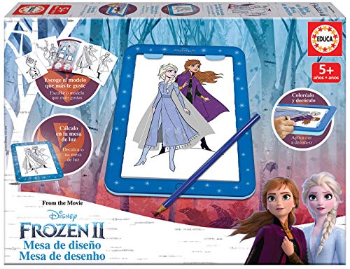 Educa - Frozen Design Tisch, Abziehbild, Ausmalen und Dekorieren.Inklusive Aufkleber und Buch mit verschiedenen Modellen.ab 5 6 7 Jahre (18369) von Educa