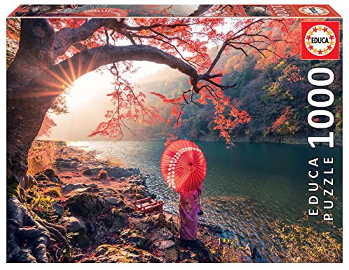Educa - Puzzle 1000 Teile für Erwachsene | Sonnenaufgang am Katsura Fluss, 1000 Teile Puzzle für Erwachsene und Kinder ab 14 Jahren, Japan (18455) von Educa