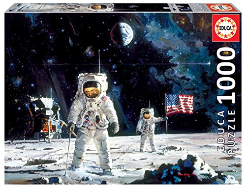 Educa 18459, Erste Mondlandung, 1000 Teile Puzzle für Erwachsene und Kinder ab 10 Jahren, Apollo 11, Raumfahrt von Educa