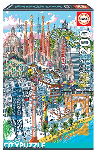 Educa 18473, Barcelona, 200 Teile City Puzzle für Erwachsene und Kinder ab 6 Jahren, Spanien, Städtepuzzle von Educa