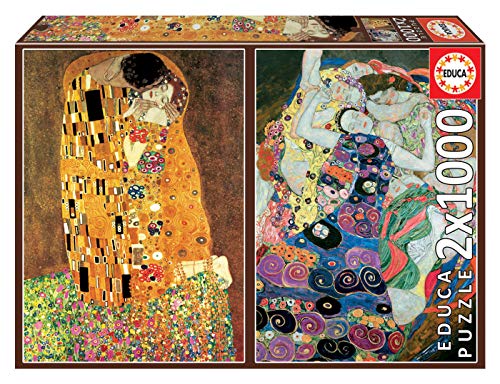 Educa - Puzzle 1000 Teile für Erwachsene | Klimt, 2x1000 Teile Puzzle für Erwachsene und Kinder ab 14 Jahren, Art Collection, Kunst, Jugendstil (18488) von Educa