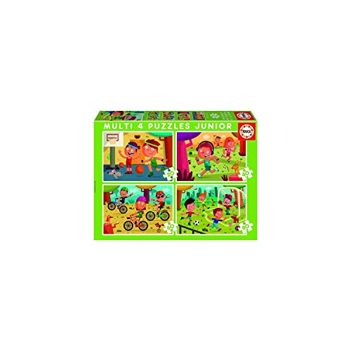 Educa 18602, Sportarten, 4 x 20/40/60/80 Teile Puzzle, 4in1 Puzzleset für Kinder ab 5 Jahren, Sports von Educa