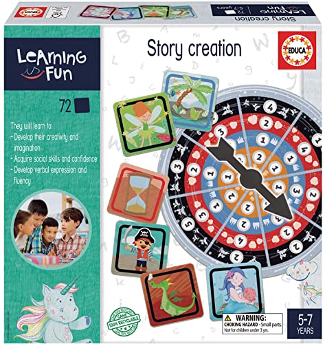Educa 18840 Learning is Fun, Geschichten erfinden, Lernspiel für Kinder ab 5 Jahren von Educa