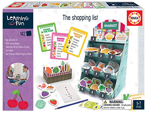 Educa 18843 Learning is Fun, Einkaufsliste, Lernspiel für Kinder ab 5 Jahren von Educa
