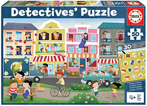 Educa - Stadtzentrum, 50 Teile Detektiv Puzzle für Kinder ab 4 Jahren, Suchpuzzle, Wimmelpuzzle (18894) von Educa