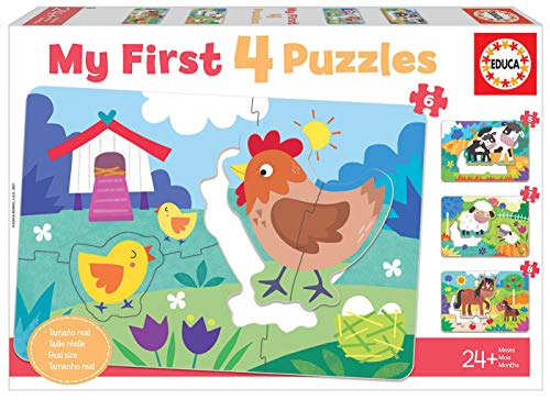 Educa - Mama und Baby, Meine ersten Puzzles für Kinder ab 2 Jahren, Bauernhoftiere, Puzzleset, Tierpuzzle (18899) von Educa