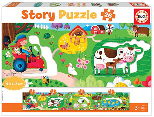 Educa - Bauernhof 26 Teile Geschichten-Puzzle Kinder ab 3 Jahren, Storypuzzle (18900) von Educa