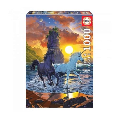 Educa 19025, Unicorns, 1000 Teile Puzzle für Erwachsene und Kinder ab 10 Jahren, Vincent HIE, Einhörner, Fantasy, One Size von Educa