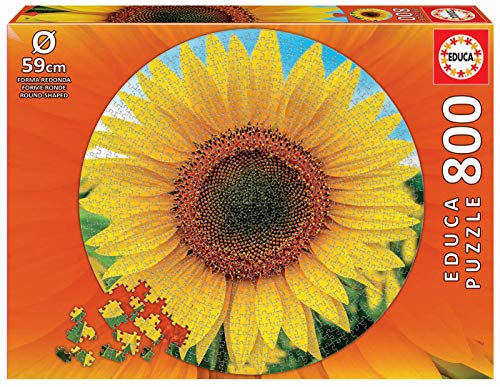 Educa 19034, Sonnenblume, 800 Teile rundes Puzzle für Erwachsene und Kinder ab 10 Jahren, Naturpuzzle von Educa