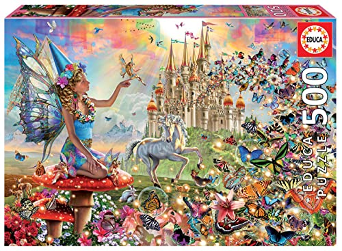 Educa - Puzzle 500 Teile für Erwachsene | Feen und Schmetterlinge, 500 Teile Puzzle für Erwachsene und Kinder ab 11 Jahren, Märchen, Fantasy (19247) von Educa